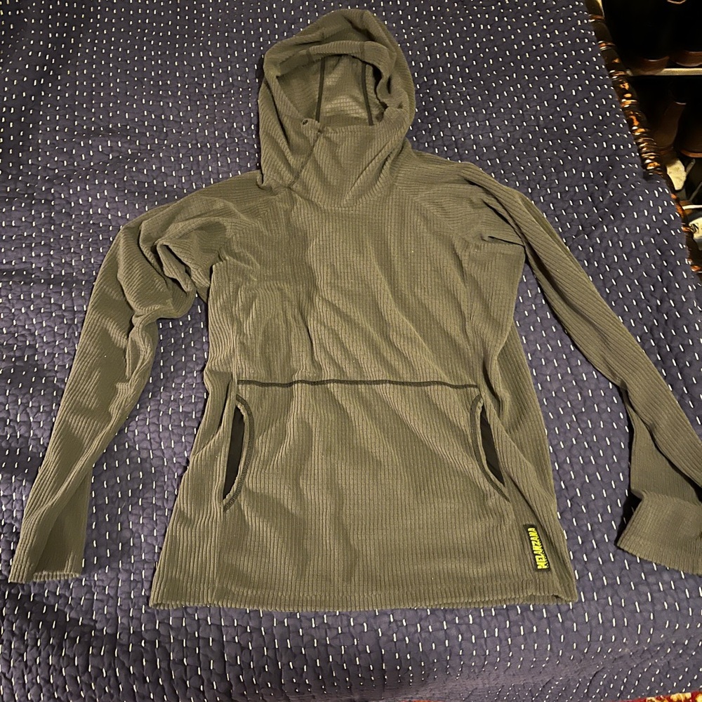 Dark grey melanzana microgrid hoodie